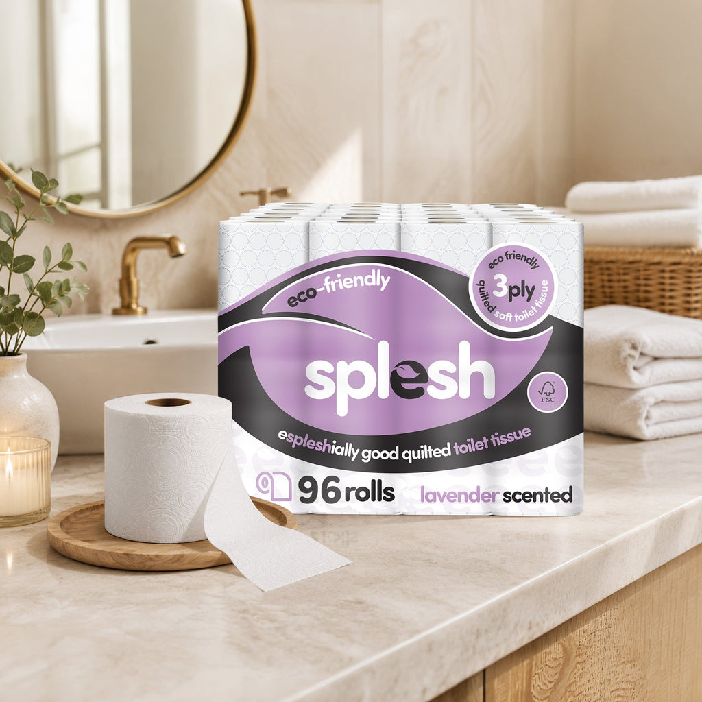 Splesh Toilet Roll, Soft & Quilted Eco-Friendly Lavender, 96 Rolls