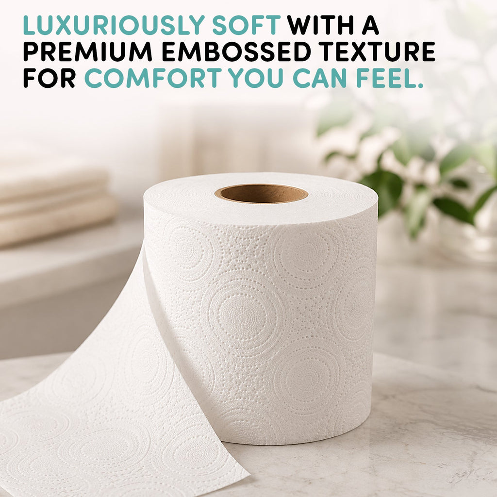 Splesh Toilet Roll Soft & Quilted 3-Ply Original White Toilet Tissue, 12 Rolls