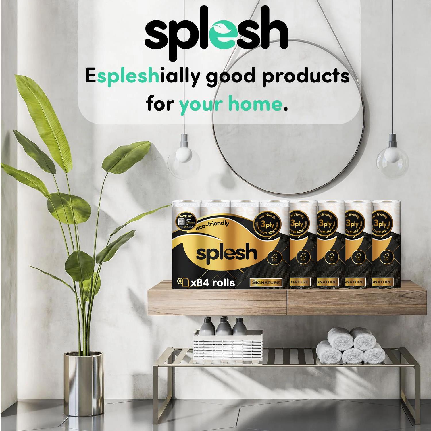 Splesh Toilet Roll Signature Scented 84 Rolls|Quilted 3-Ply Soft Toilet Paper