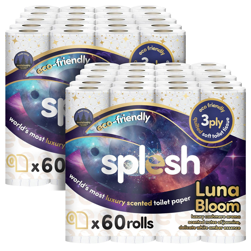 Splesh Quilted Luna Bloom 3-Ply Luxury Scented Toilet Tissue Paper, 120 Rolls