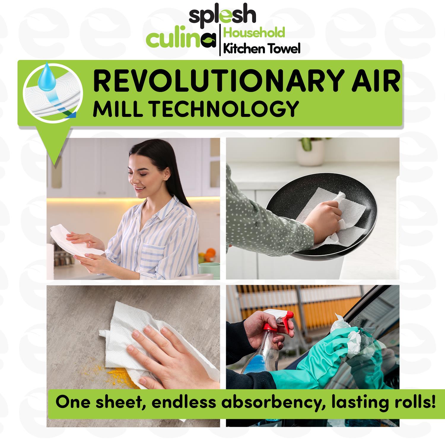 Splesh Toilet Roll Quilted White 72 Rolls with Culina Kitchen Towel 15 Rolls