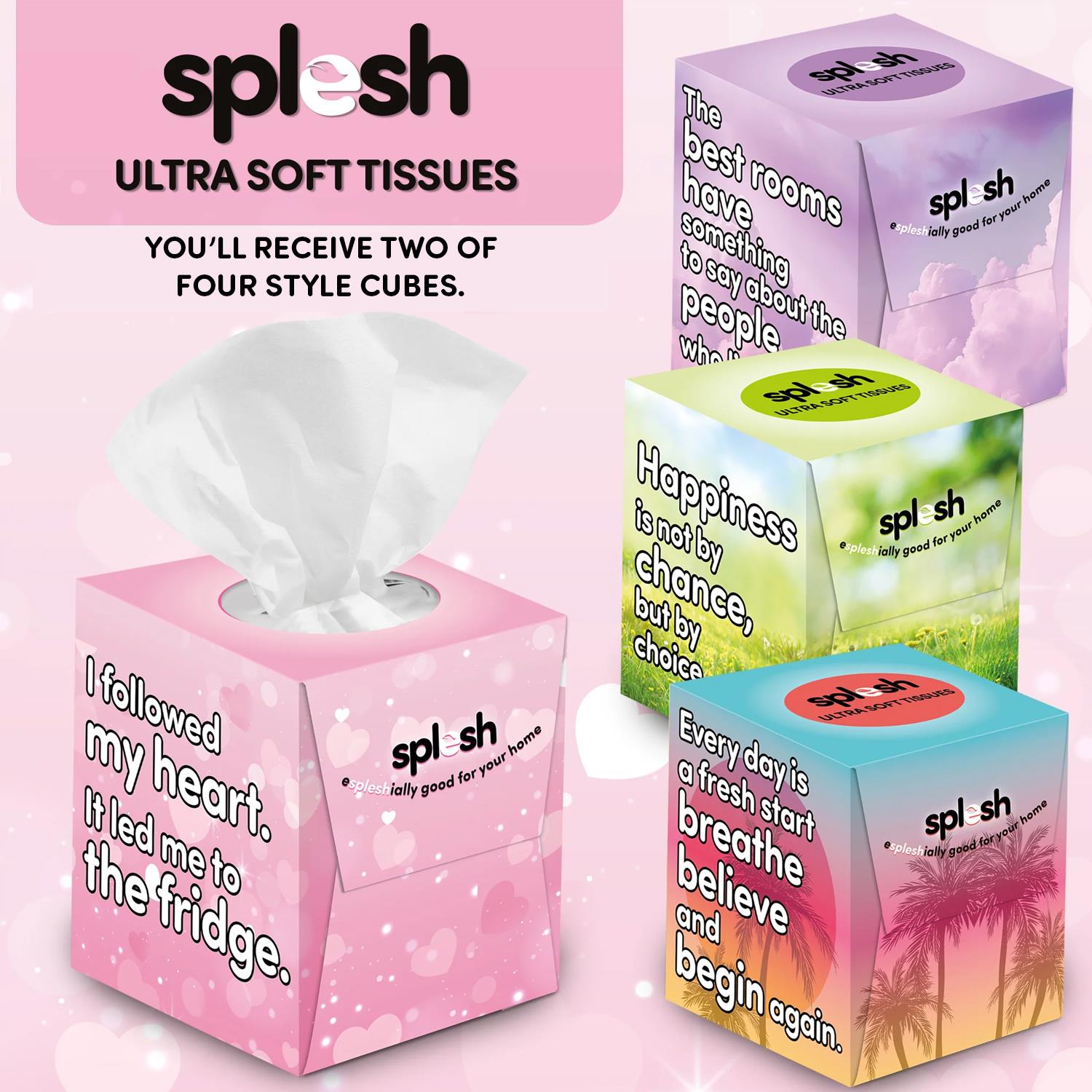 Splesh Toilet Roll Quilted White 24 Rolls, Culina Kitchen Towel 6 Rolls, Ultra Soft Tissues 2 Boxes with 3in1 Dishwasher Tablets,150W