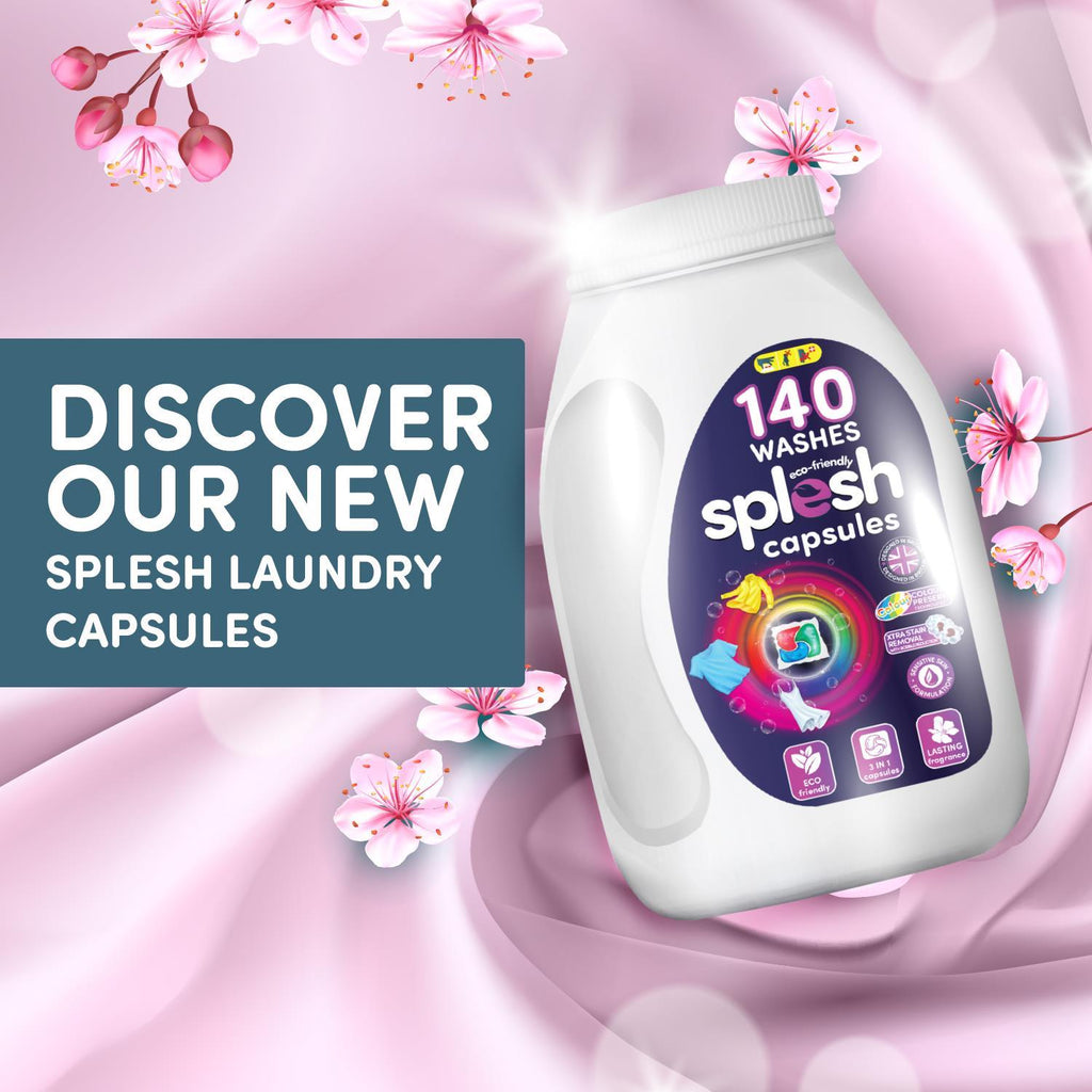 Splesh Toilet Roll Quilted White 48 Rolls, Culina Kitchen Towel 15 Rolls with Splesh 3in1 Laundry Capsules 140W